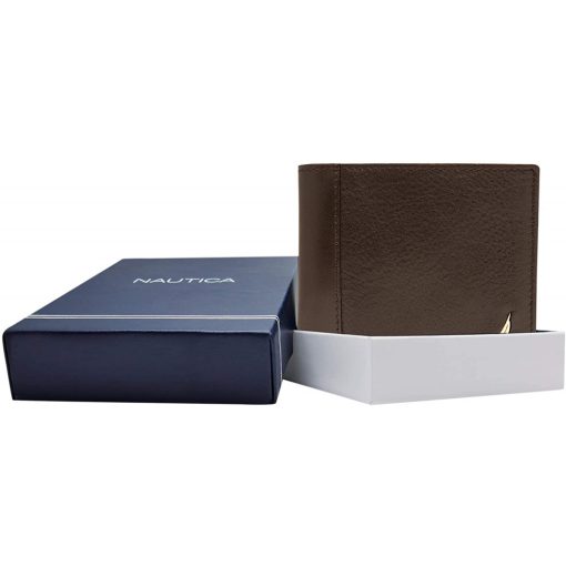 Nauitca bőr pénztárca - barna - slim - 31NU22X026